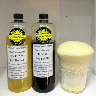 Pu Foam 2 thành phần,Keo bọt nở,Foam cứng-Polyurethane Foam-2kg gồm A+B