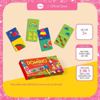 Bộ đồ chơi Domino 2 mặt ghép hình và tư duy cho trẻ [Made by Tòhe]