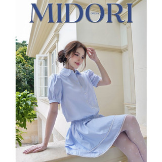 GERME | DESIGN Váy nữ Midori Dress kẻ sọc cổ đức, Váy jumpsuit kiểu nữ vải mềm phong cách tiểu thư sang chảnh VVNT072401