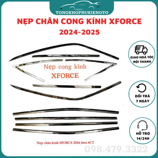 Nẹp chân kính inox Mitsubishi Xforce 2024 2025 sáng đẹp - Mẫu 6 chi tiết