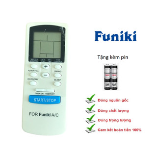 Điều Khiển điều hòa Funiki, Remote máy lạnh điều hòa Funiki Start/stop nút xanh to - Tặng kèm pin !