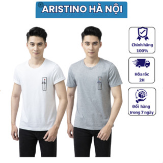 (Còn xl-xxl) Áo thun nam ARISTINO cao cấp, chất liệu Cotton thoáng mát, co giãn, hoạ tiết đơn giản thanh lịch ATS010S1