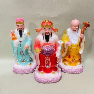 Tôn Tượng Bộ Ba Cụ  Phúc Lộc Thọ Bột Đá Đứng 30cm Màu Mới