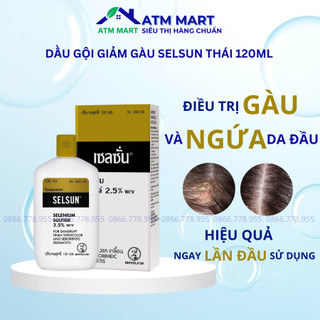 Dầu gội selsun selennium sulfide 2.5% 120ml giúp giảm gàu, nấm da đầu thái lan - atm mart