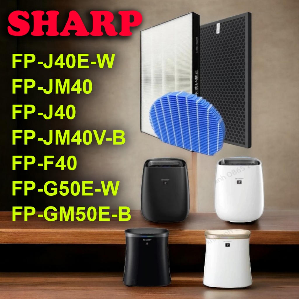 Màng lọc không khí Sharp FP-J40, FP-J40E-W,FP-JM40, FP-JM40V-B, FP-F40, FP-G50E-W , FP-GM50E-B
