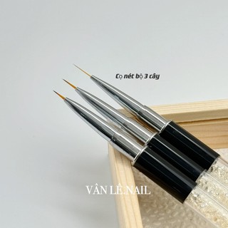 Bút cọ nét bộ 3 bút cán đá làm nail
