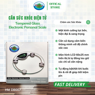 Cân Sức Khỏe Điện Tử Cá Nhân Kính Cường Lực Ohiama Tempered Glass Electronic Personal Scale HM DB007