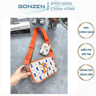  Túi Đeo Chéo MLB Nam Nữ Hàng Cao Cấp Túi Đeo Chéo NY Da Màu Đen Logo Kim Loại Ngăn Vải Da Sịn Chống Nước_GONZEN TX03 