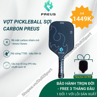 Vợt pickleball sợi carbon mặt nhám mờ 14/16mm độ cứng đạt T700 siêu bền bỉ bảo hành trọn đời