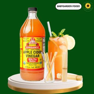 Giấm táo hữu cơ bragg organic apple cider vinegar bragg 946ml có giấm cái