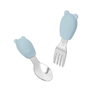 Bộ thìa dĩa cho bé bằng silicon, inox 304 Elmich Babycare EL-0005TD2