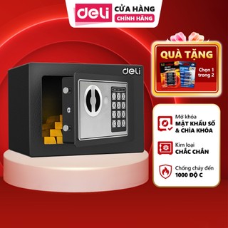 Két Sắt Điện Tử Mini Deli 2 Phương Thức Mở Khóa Bảo Mật Cao Két Sắt An Toàn Chống Cháy Cho Mọi Người
