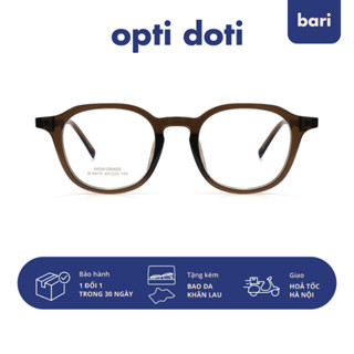 Gọng kính cận nam nữ BARI dáng chữ nhật bo viền dưới nhựa cao cấp lõi kim loại unisex OPTIDOTI