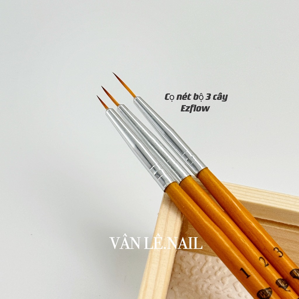 Nail bút cọ nét bộ 3 cây EzFlow