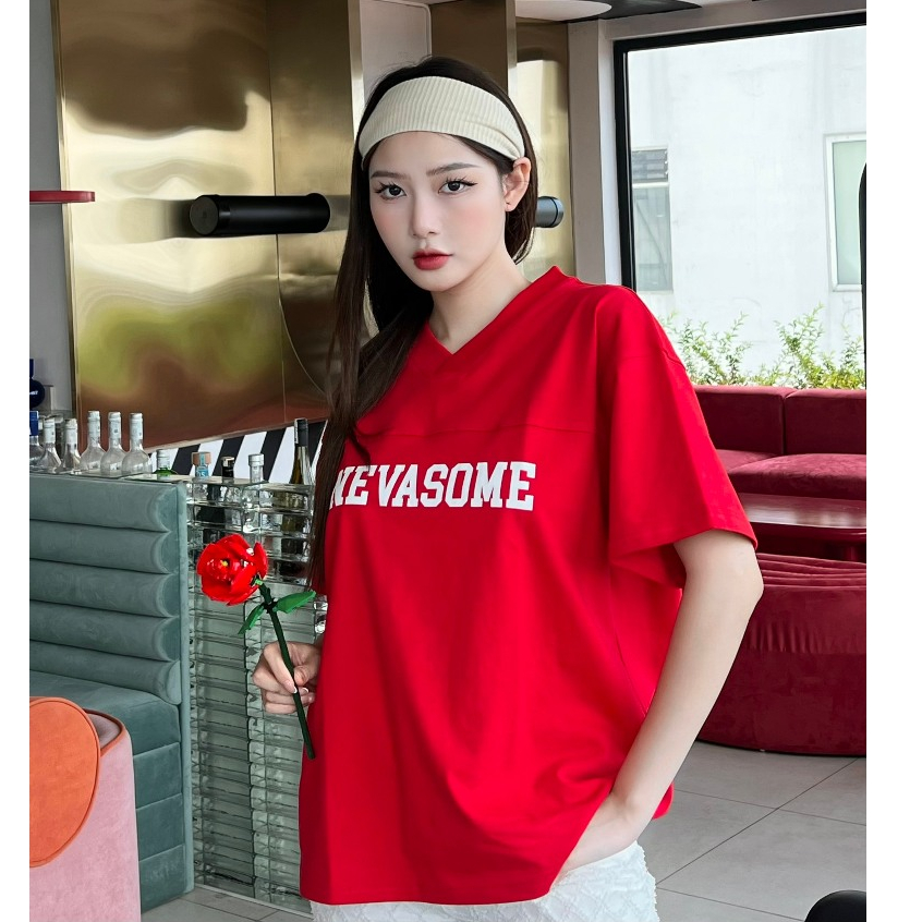 Áo Thun Boxy Local Brand NEVASOME V-Neck Basic Tee Cotton 260 gsm Tay Lỡ Form Boxy Rộng Nam Nữ Cổ V | BigBuy360 - bigbuy360.vn