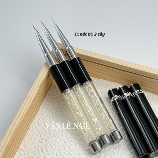 Bút nail Cọ nail cọ nét cán đá( Bộ 3 cái)