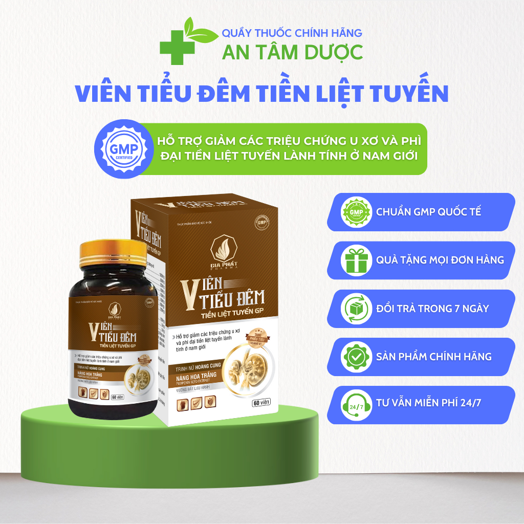 Viên Tiểu Đêm Tiền Liệt Tuyến - Hỗ Trợ Giảm Tiểu Rắt, Tiểu Khó, Phì Đại Tuyến Tiền Liệt Lành Tính Ở Nam Giới 60 Viên
