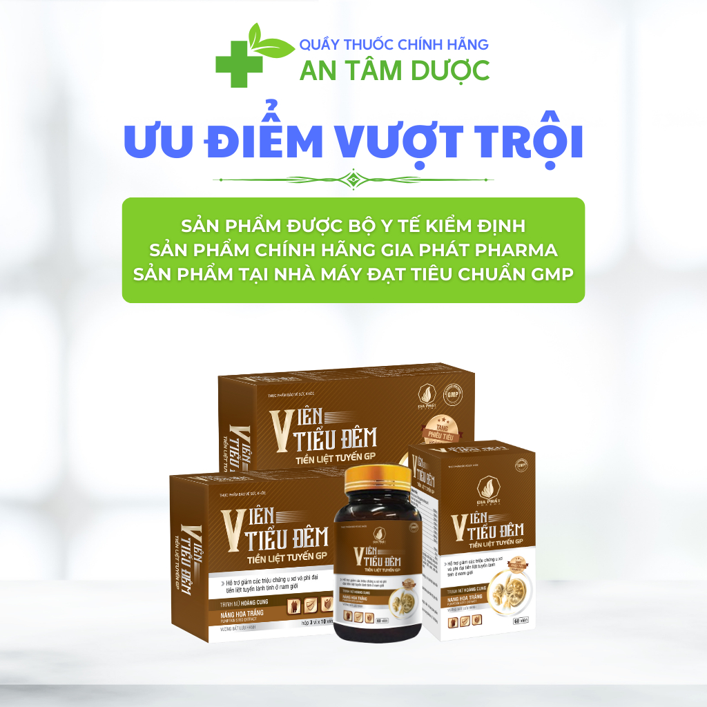 Viên Tiểu Đêm Tiền Liệt Tuyến - Hỗ Trợ Giảm Tiểu Rắt, Tiểu Khó, Phì Đại Tuyến Tiền Liệt Lành Tính Ở Nam Giới 60 Viên