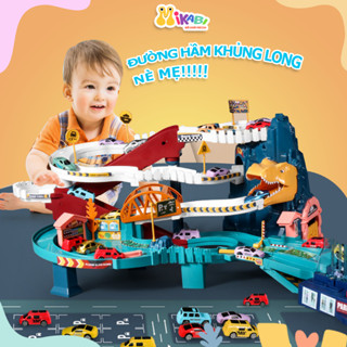  Bộ Đồ Chơi Đường Hầm Khủng Long Nhựa ABS Cao Cấp Mô Hình Lắp Ráp Nhiều Xe Phát Triển Trí Tuệ Cho Trẻ 