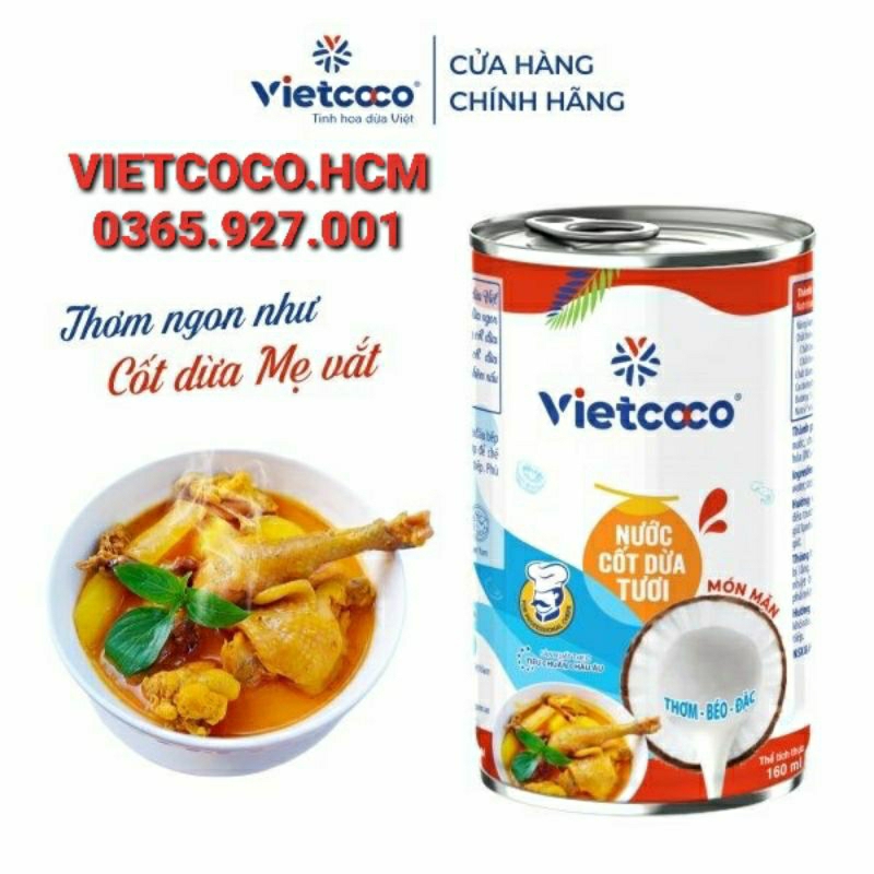 1 Lon nước cốt dừa tươi vietcoco (lon 160ml - món mặn)