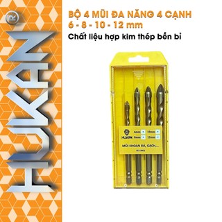Mũi khoan đa năng HUKAN chân lục giác 6.35, khoan kính, thủy tinh, khoan gạch men, gạch đá hoa cương 4 cạnh