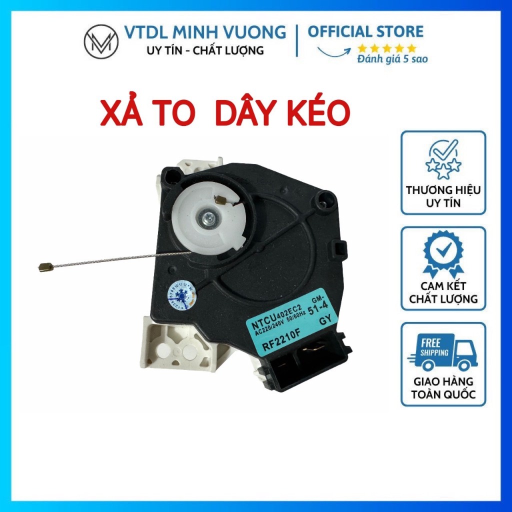 VAN XẢ NƯỚC MÁY GIẶT TOSHIBA DÂY KÉO (TRẮNG ĐEN 2 CHÂN)
