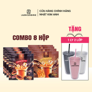 Combo 8 Hộp Cà phê hòa tan Laura Coffee