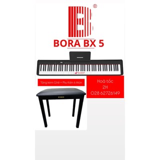 Đàn piano điện bora bx 5 phím nặng cảm lược chất lượng cao cấp + chân đàn + tai phone+tặng ghế piano