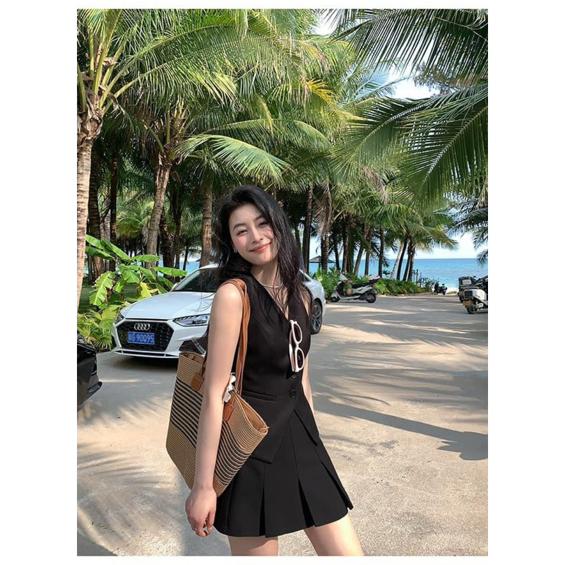Set Bộ Đồ Nữ Áo Gile Phối Chân Váy Siêu Xinh, Set Áo Crotop và Chân Váy Wavy ( có Bigsize) | BigBuy360 - bigbuy360.vn