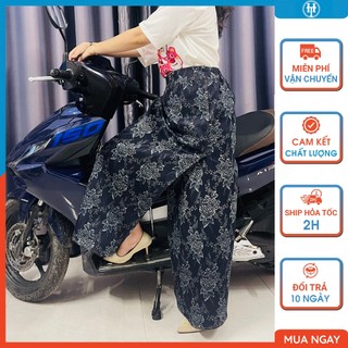 Quần váy chống nắng xẻ tà nữ vải jean cotton bông dày mềm có nút bấm chân JHTXB1 H&T FASHION