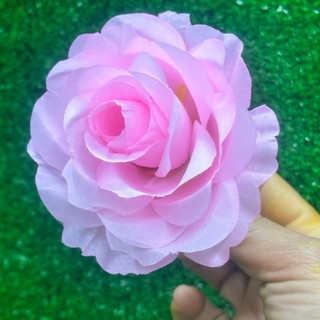 Đầu bông hoa hồng ruby lụa ,bông lớn 9cm ,trang trí nhà hàng, khách sạn hộp quà , cổng cưới