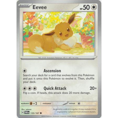 Eevee 135/167- 050/066 Pokemon Card Common