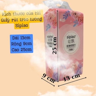 Giấy rút sipiao hoa hồng treo đa năng 1000 tờ , khăn rút treo trường 3 lớp chính hãng