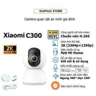 Camera xiaomi mi home security c300 2k 3mp | khẩu độ lớn f1.4 | ai phát hiện con người