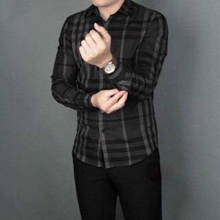 Áo sơ mi nam bbr tay dài vải cotton xịn trẻ trung sang trọng mẫu-MLBSHOP