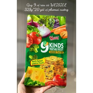   VỊ PHÔ MAI  Bánh ăn kiêng 9 loại rau củ Weisiel Hongkong 328G  TIỂU ĐƯỜNG  GIẢM CÂN  