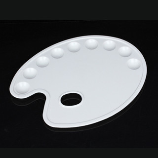 Khay Pha Màu Palette Giá Rẻ Nhựa Trắng Hình Hoa Mai Chữ Nhật Oval Cho Màu Nước Acrylic Sơn Dầu – Họa cụ Summer