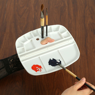 Khay Pha Màu Palette Giá Rẻ Nhựa Trắng Hình Hoa Mai Chữ Nhật Oval Cho Màu Nước Acrylic Sơn Dầu – Họa cụ Summer