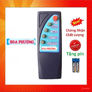 Tay điều khiển remote từ xa quạt Hoa Phượng -Hàng chính hãng-kèm pin-tay đầu bấm quạt hoa phượng hàng chính hãng