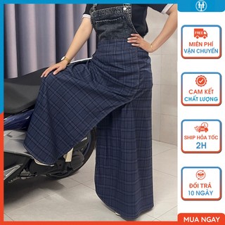  Chân váy chống nắng nữ kiểu dáng xẻ tà vải kaki dày mềm có nút bấm chân H&T FASHION