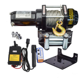 Tời điện 12v ắc quy 5000lbs, 4000lbs cáp dài 10m có điều khiển từ xa