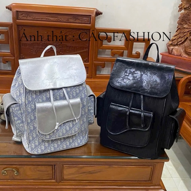 Balo Đi Học Nam Nữ Túi Hộp Dập Vân Chìm Nắp Đậy Cực Đẹp . Balo Nam Boy Phố Đi Học Vải Phối Da Vân Ch