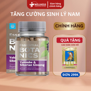 Tăng cường sinh lý nam, thực phẩm bảo vệ sức khỏe Essential Botanics Yohimbe & Siberian ginseng