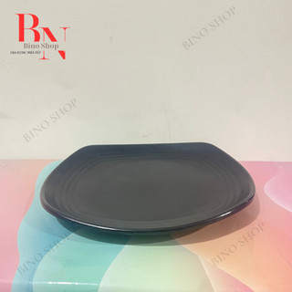 Dĩa Nhựa Vuông Melamine Đen Nhám -DV159N