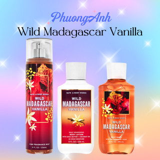 Wild madagascar vanilla - bộ sản phẩm tắm dưỡng thể lotion xịt thơm body mist bath & body works