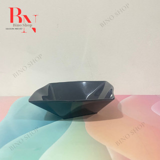 Tô Nhựa Melamine Vuông Màu Đen