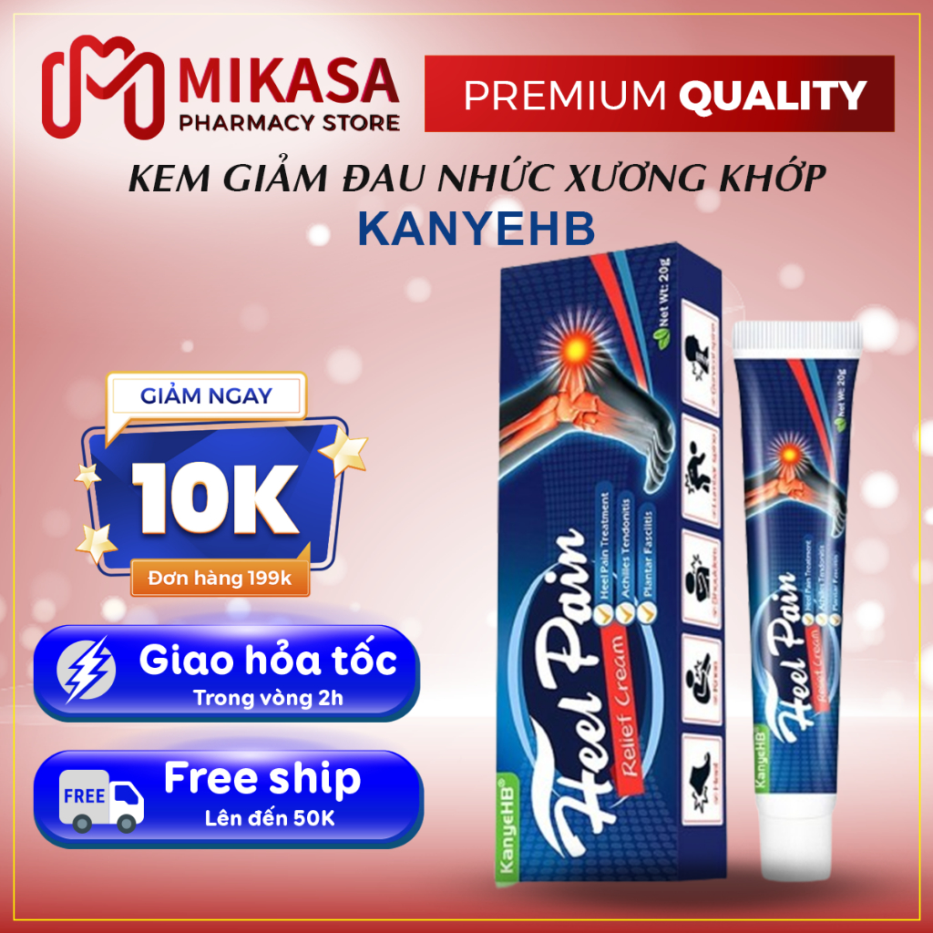 Kem KanyeHB Giảm Đau Gót Chân, Mắt Cá Chân và Bàn Chân, Kem Chăm Sóc Xương Khớp KanyeHB Heel Pain Relief Cream