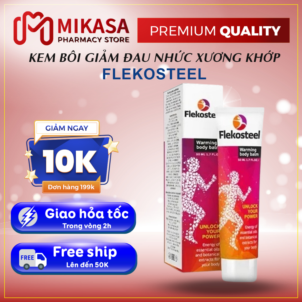 Kem Bôi Xương Khớp Flekosteel Nga - Kem Xoa Bóp Giảm Đau Cơ Xương Khớp, Đau Cổ Vai Gáy, Đau Mỏi Gối Nội Địa Nga