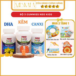 BỘ 3 NEO KIDS GUMMIES, Neo kids Canxi, Neo Kids ZinC bổ sung kẽm cho bé, Neo Kids Omega 3 DHA