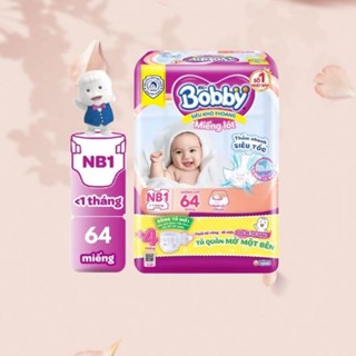 Miếng Lót Sơ Sinh Bobby Newborn 1 64 miếng + 6 tã dán, 108 miếng +9